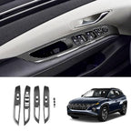 4pcs Carbon Fiber Style Front Rear Doors Window Glass Lift Switch Panel Cover Decorative Sticker Protection Car Interior Accessories for 2022-2024 Hyundai Tucson KT20