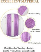ShinyBeauty Lavender Sequin Backdrop Curtains 2 Panels 4x8FT Shimmer Wedding/Party Photo Backgrounds - Elegant & Sparkly Decor Backdrops