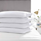 Ultra Thin Flat Soft Bed Pillows King Size Set of 2 Pack for Sleeping 20"x36", Hypoallergenic Skin Friendly Machine Washable