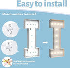 4FT Marquee Light Up Letters I,Party Decoration Large Marquee Light Up Letters with Weighted Water Bag,Pre-cut Foam Board Set Can Be Used for Birthdays,Weddings,Baby Anniversaries
