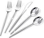 Rubtlamp 90Pcs Silver Plastic Silverware, Silver Plastic Utensils, Plastic Cutlery Include 30 Knives, 30 Forks and 30 Spoons, Silverware Heavy Duty For Party, Wedding