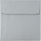 LUXPaper Square Invitation Envelopes | Peel & Press | 3 1/4" x 3 1/4" | Silver Metallic | 80lb. Text | 50 Qty