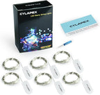 CYLAPEX 6 Pack Green Fairy Lights String Battery Operated Fairy Lights Firefly Lights LED Starry String Lights 3.3ft 20 LEDs Silvery Copper Wire for Christmas DIY Decoration Costume Wedding Party