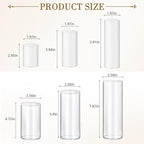 36 PCS White Pillar Candles with Glass Candle Holders Clear Hurricane Candle Holders Glass Cylinder Vases for Centerpieces Wedding Party, Event, Home Office (18 Candles+18 Candle Hoders)