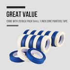 Lichamp White Masking Tape and Blue Painters Tape 1 inch Wide, 20 Variety Pack 1 inch Paint Tapes, Total 1100 Yards