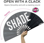 UV Glow Rave Fan, Bamboo Folding Clack Hand Fans Foldable for Men Women, Boots on the Ground Poping Fan for EDM Festival Line Dance Decoration, (Shade Pattern, Large 13")