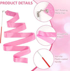 12 Pack Dance Ribbons for Kids, Dance Class, Birthday Party, Gymnastics, Princess Party Favors (Rainbow)