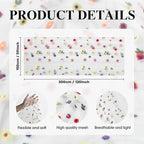 Artoid Mode 6PCS Embroidery Daisy Gauze Table Runner 120 Inch 10FT, Seasonal Sheer Kitchen Dining Holiday Wedding Birthday Table Decor for Home Party