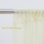 20x10 Ivory Tulle Backdrop Curtains for Parties, Sheer Backdrop Curtain Wedding Photo Background Drapes for Baby Shower Photography Birthday Party