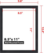 10Pack Magnetic Sign Holder 8.5 x 11, Self Adhesive Magnetic Frames for Wall, Magnetic Picture Frame Paper Holder for Fridge, Door, Window Magnetic Display Poster Frame Document Holder, Black
