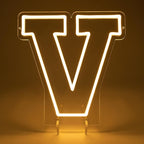 Light Up Letters V, Led Marquee Letter Lights Neon Sign, 13.7" Height Decorative Lighted Alphabet Number, Battery/USB Powered Led Letters Lights for Wedding, Birthday, Party, Christmas or Home Decor