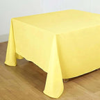 Efavormart 90" Yellow Wholesale Linens Polyester Square Linen Tablecloth for Kitchen Dining Catering Wedding Birthday Party
