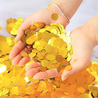 Gold Metallic Foil Confetti(0.59 inch) Round Dots Glitter Table Confetti for Party Wedding Decorations,2.11 OZ per pack