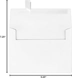 LUXPaper A7 Invitation Envelopes | Peel & Press | 5 1/4" x 7 1/4" | Brilliant White | 80lb. Text | 100% Cotton | 250 Qty