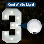 Marquee Numbers 3 Feet Tall Big Light Up Numbers 3rd 13th 30th Happy Birthday Decorations Girl Boy White Anniversary Party Decor Large Cardboard Prop Backdrop Sign 3