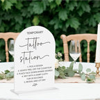 Wedding Tattoo Sign Temporary Tattoo Station Sign for Wedding Engagement Bridal Shower Bachelor Party Tattoo Bar Acrylic sign for Table Desk