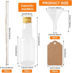 96 Pcs Mini Liquor Bottles Set, 30 Pcs 2oz Plastic Alcohol Bottles with Gold Cap, 30pcs Kraft Tags and 6pcs Funnels with 30pcs Ropes, Miniature Bottle Bulk for Wedding Birthday Christmas Party Favor