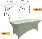 121 2-Pack 6ft Spandex Table Covers for Rectangle Standard Folding Tables - Wrinkle Resistant Stretch Tablecloths - Ultimate Fitted Table Protector for Parties, Banquet, and Wedding