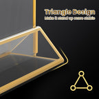 Acrylic Gold Sign Holders 4x6, 12 Pack Wedding Gold Table Number Holders, Double Sided Photo Display Picture Frame Paper Stand, Clear Flyer Stand Menu Holder for Wedding, Home, Party, Restaurant