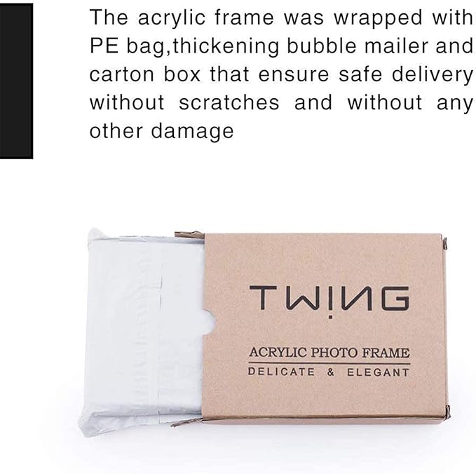 TWING 3 Pack 4 x 6 Acrylic Frame,Acrylic Picture Frames Horizontal Magnet Double Sided 4x6 Picture Frame,10+10MM Thick Clear Frameless Desktop Display Magnetic Block Photo Frame Gift Ideal