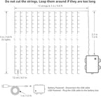 LE Fairy Curtain Lights Battery Operated & USB Plug in, Remote 10 x 10 ft Hanging String Lights for Bedroom Wall, 300 LED Indoor Outdoor Twinkle Lights for Wedding Party Backdrop Tent, Patio, Gazebo