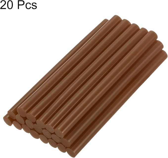 uxcell 20pcs Hot Glue Sticks for Glue Gun 11mm/0.43-inch x 4-inch Mini Hot Melt Adhesive Glue Stick Brown