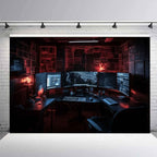 Computer Photo Backdrop Computers Hacker Room Background for Photography Party Room Decorations Photo Booth Props Supplies YUNBSJ007
