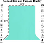 10x20FT Large Light Blue Screen Backdrop for Photography, Chromakey Blue Photo Background Curtain Seamless for Video Meeting Photoshoot Party