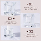 Glass Taper Candles Holders Bulk, Set of 24 Clear Glass Candlestick Holders for Christmas Festival Dinning Table