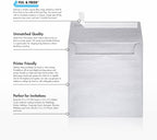 LUXPaper Square Invitation Envelopes | Peel & Press | 6" x 6" | Silver Metallic | 80lb. Text | 50 Qty