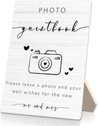 Wooden Photo Guest Book Stand 5x7inch - Wedding & Reception Decor - Gifts for Mr & Mrs