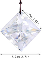 HDCRYSTALGIFTS 2PCS 50mm Clear Crystal Sun Catcher Prisms, Hanging Suncatchers with Glass Prism, Rainbow Maker for Windows, Balcony, Kitchen, Garden Decoration