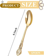 75PCS Gold Plastic Spoons - Gold Spoons Disposable - 8.1 Inch Heavy Duty Plastic Silverware - Heavyweight Elegant Disposable Utensils for Catering, Parties, Dinners, Weddings