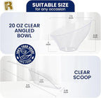 R-kay 16 Pcs Candy Bowls And Plastic Scoops Set - 8 Clear Plastic Candy Bowl 20 Oz And 8 Scoop 6.5 Inch Buffet Containers Set Heavy Duty