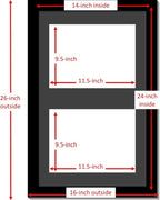 Creative Picture Frames 14X24Bk-B Black Vertical Double Diploma Frame With 2 Opening Black Mat, Holds 2-10X12-Inch Documents With Wall Hanger