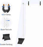 EMART Backdrop Stand 10x7ft(WxH) Photo Studio Adjustable Background Stand Support kit with 2 Crossbars, 8 Clamps, 2 Sandbags and Carry Bag for Parties, Events Decoration, Wedding, Photography -White