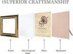 5x5 Picture Frame with Real Glass, 4 set Ornate Vintage Picture Frames for Wall or Tabletop Display, Gold 5 x 5 Frame for Wall home best gift