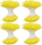 HAHIYO 700Pcs 2mm Yelbow Matte Double Head Flower Stamen Pistil for Flower Making Scrapbook Decoration - Handmade Artificial Flowers Pistil Matt-Like Floral Stamens Flowers Pollen Stamen