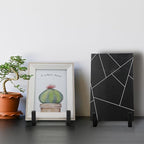 Sweetude 2 Pcs Large Plate Stands for Display Metal Frame Plate Holder Display Stand Decorative Table Top Easels for Picture, Book, Platter, Photo Easel(Black,8 Inch)