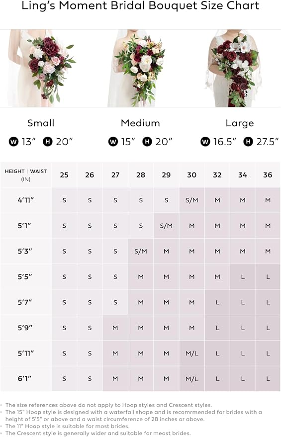 Ling's moment Intimate Brown Bridal Bouquet Cascading, Beige Wedding Bouquets for Bride, 13 Inch Bride Bouquets for Wedding Artificial Flowers Bouquets