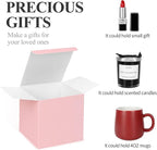 COTOPHER Small Gift Boxes 60 Pack 4x4x4 inches Pink Gift Boxes with Lids for Gifts, Crafting, Wedding Party Favor, Cupcake Boxes, Candy, Bridesmaids Proposal Box with Ribbons and Stickers (Pink, 60