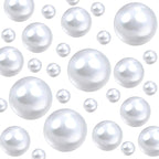 Floating Pearls for Centerpieces Vases, 250PCS White No Hole Fake Pearl Beads and 4000PCS Water Beads for Vase Filler Floating Beads for Wedding Home Party Decoration (White 8/14/20mm)
