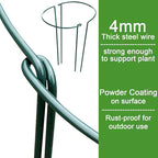 HiGift 8 Pack 24 Inch Plant Support Stakes, 10" Wide x 24" High Half Round Metal Garden Plant Stake Peony Support Cage, Green Plant Support Ring Border for Tomato,Hydrangea,Flower Indoor Outdoor