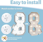 4FT Marquee Light Up Letters &,Party Decoration Large Marquee Light Up Letters with Weighted Water Bag,Pre-cut Foam Board Set Can Be Used for Birthdays,Weddings,Baby Anniversaries