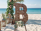 NAZENTI Wedding Guest Book Alternative Wooden Letter Personalized, Custom Initial Wedding Guest Book Alternative with Names, Wedding Guestbook for Guests to Sign, Letter Guest Book Wedding Reception