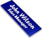 Custom Laser Engraved Name Badges with Pin, Magnetic, Adhesive, or Blank Backing, Durable Personalized Name Tag with 3 Lines of Custom Texts, Clear and Easy to Read, 10 Colors (1" x 3")