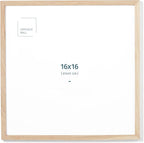 Opposite Wall - 16x16 in - Natural Solid Oak Wood Picture Frame - Lightweight, Versatile & Shatterproof - Wall Hanging Poster or Photo Frame - Wall Decor for Office, Gallery & Home