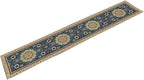 Vintage Boho Floral Table Runner, Elegant Rustic Country Farmhouse Blue Yellow Retro Flower Pattern for Home Kitchen Table Decor Dining Coffee Room Party Decor 13x108in