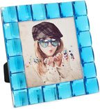 Isaac Jacobs Decorative Sparkling Turquoise Jewel Picture Frame, Photo Display & Home Décor (4x4, Turquoise)