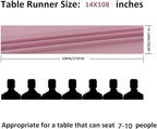 1Pack 9ft Chiffon Table Runner 14x108 Inch Sheer Romantic Table Runner for Wedding Birthday Party Bridal Shower Outdoor Decoration-Dusty Pink